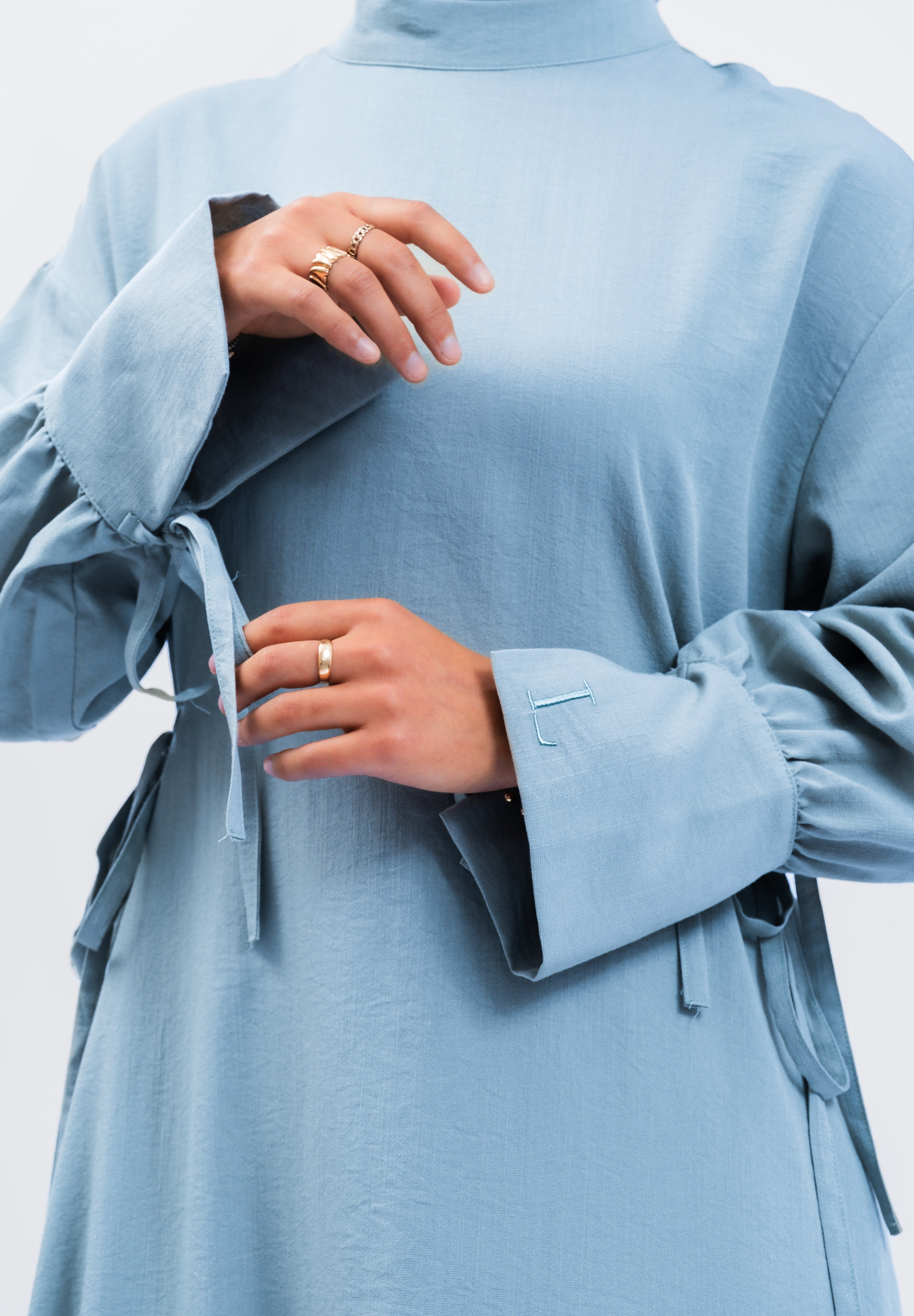 ROBE RUBAN - Bleu ciel