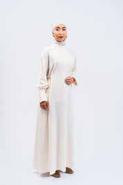 ROBE RUBAN - Crème